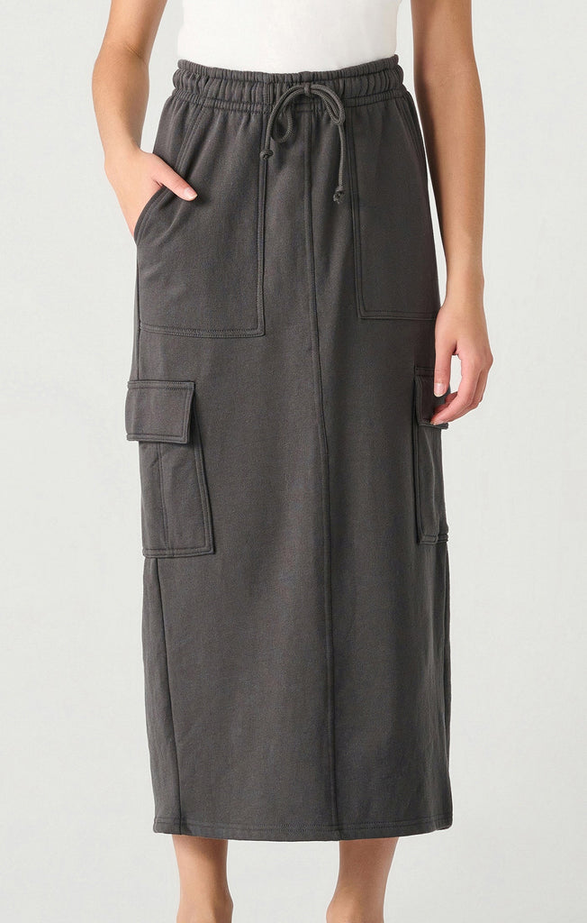 Dex Soft Cargo Maxi Skirt In Iron-The Trendy Walrus