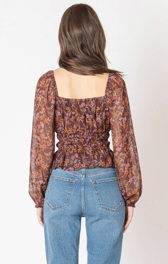 Dex Square Neck Blouse In Wild Flower-The Trendy Walrus