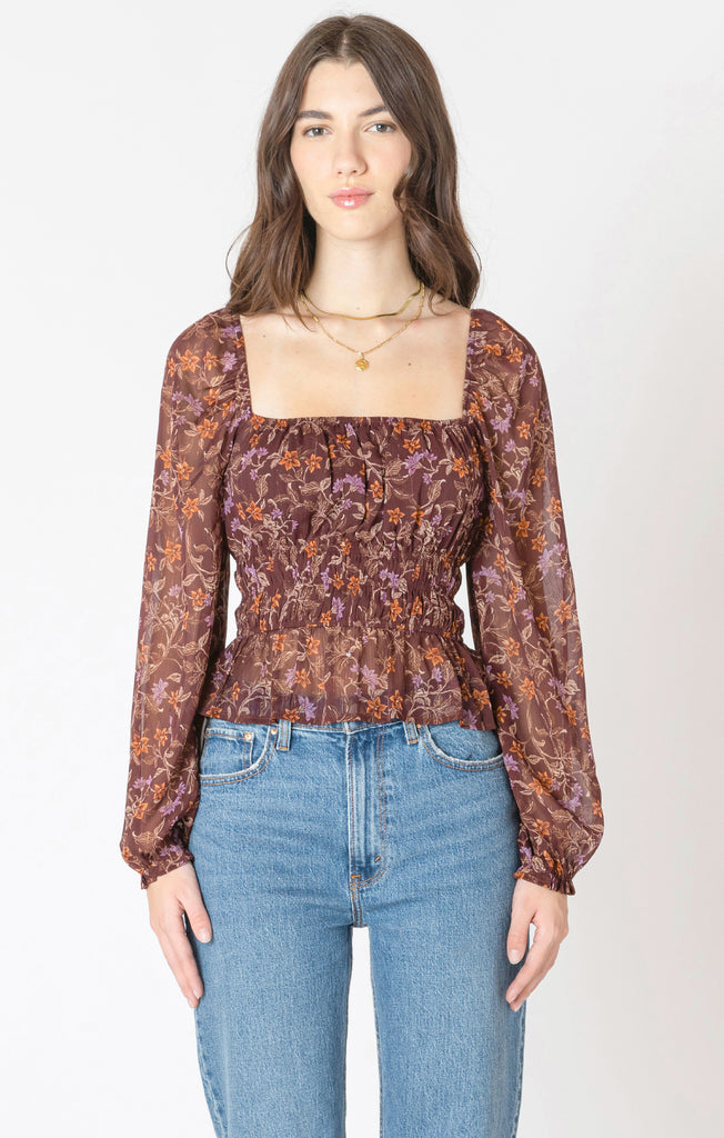 Dex Square Neck Blouse In Wild Flower-The Trendy Walrus