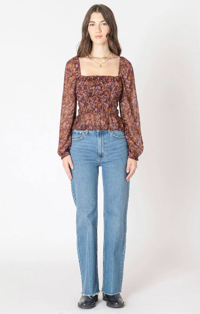 Dex Square Neck Blouse In Wild Flower-The Trendy Walrus