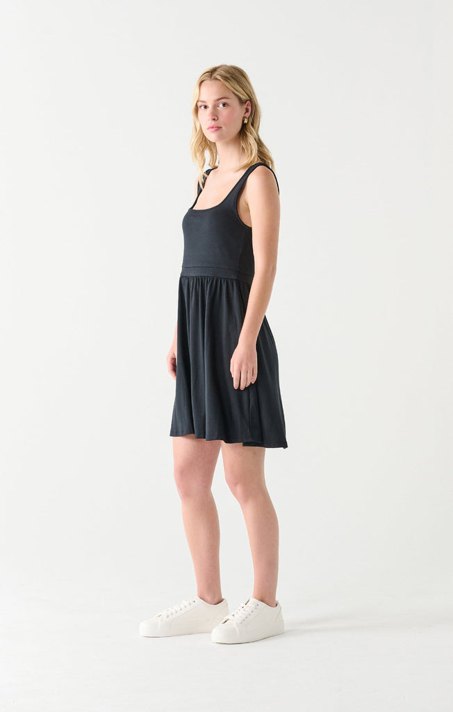 Dex Square Neck Mini Dress In Back-The Trendy Walrus