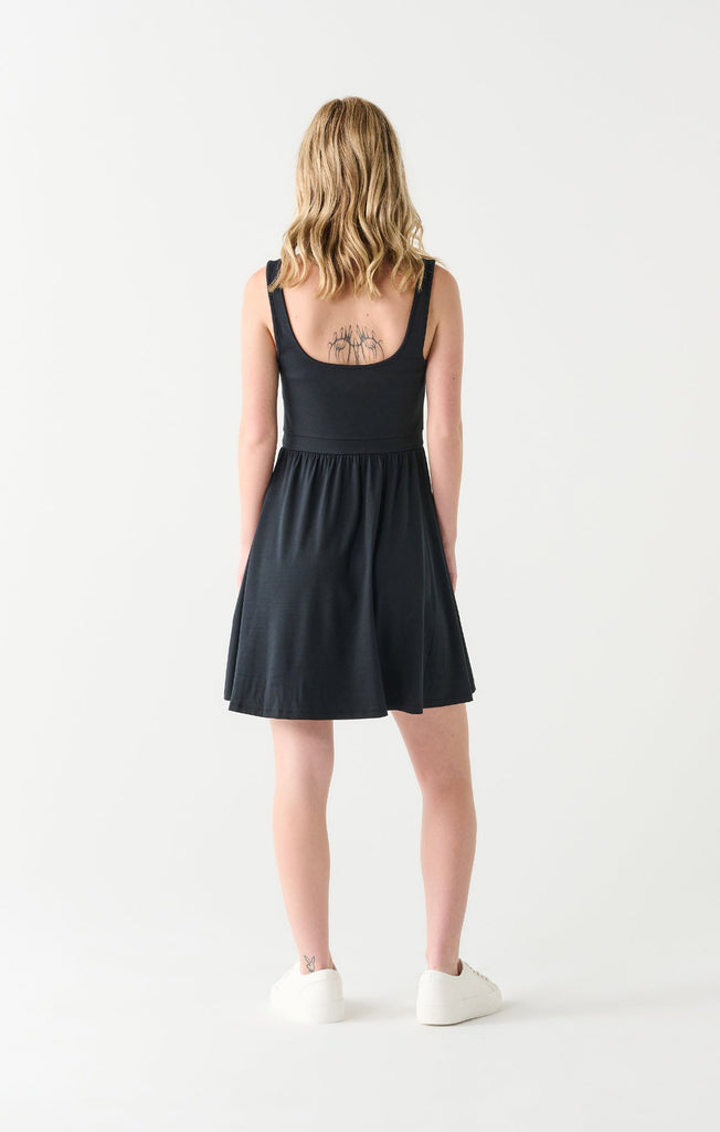 Dex Square Neck Mini Dress In Back-The Trendy Walrus