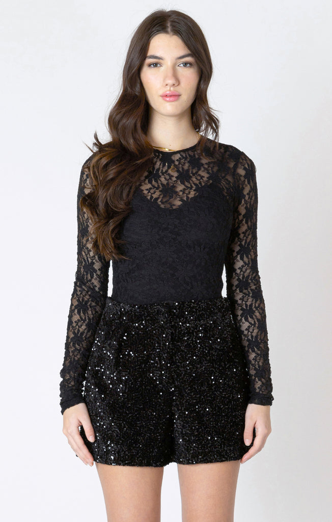 Dex Stretch Lace Top In Black-The Trendy Walrus