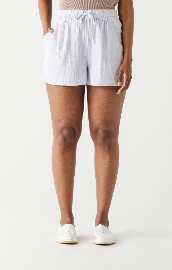Dex Textured Drawstring Short In Cloudy Blue-The Trendy Walrus