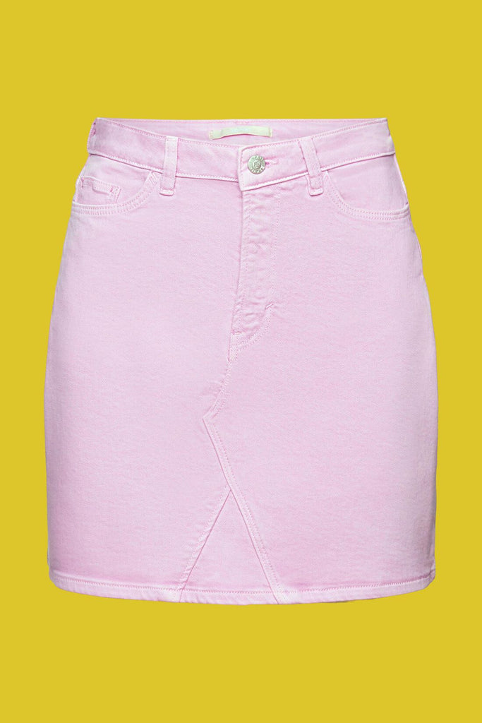 Esprit Colored Denim Mini Skirt In Lilac-The Trendy Walrus