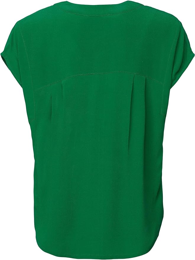 Esprit Crepe SS Blouse In Green-The Trendy Walrus