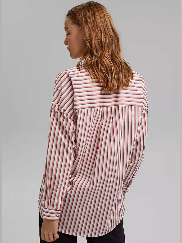 Esprit Crispy Cotton Striped Blouse in Blush-The Trendy Walrus