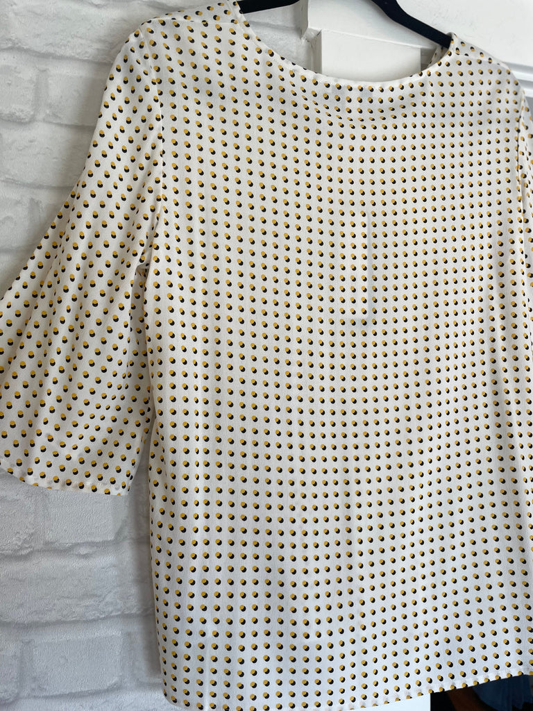 Esprit Dot Print Woven Blouse in White-The Trendy Walrus