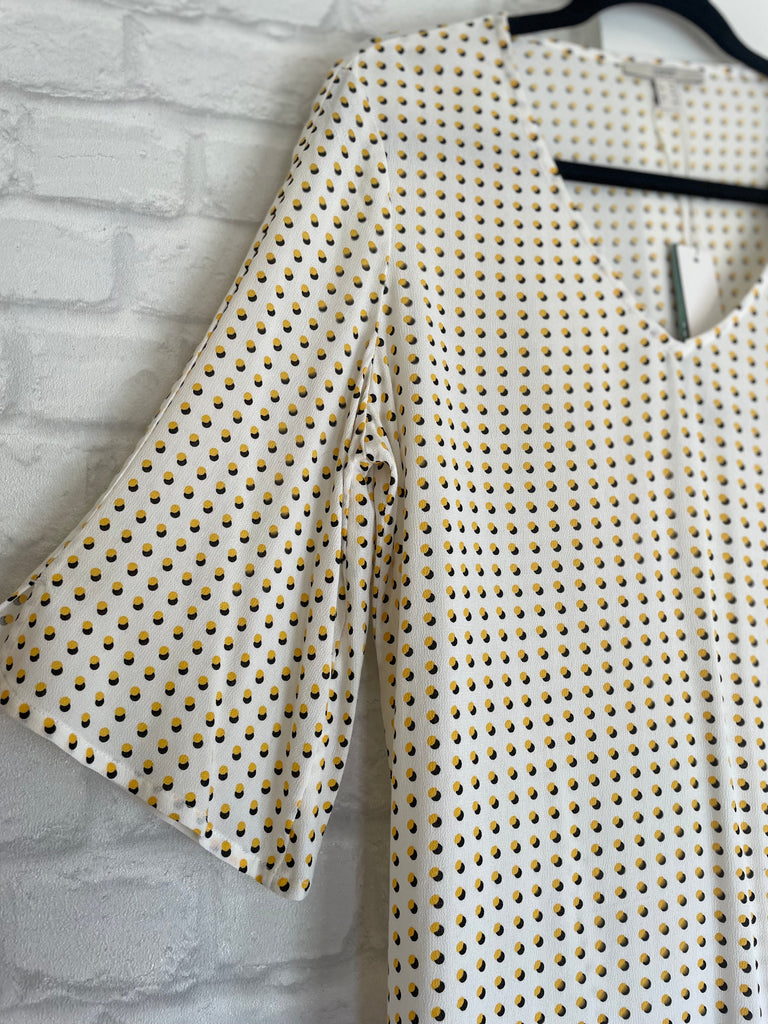 Esprit Dot Print Woven Blouse in White-The Trendy Walrus