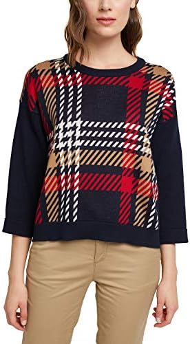 Esprit Organic Cotton Tartan Sweater in Navy-The Trendy Walrus