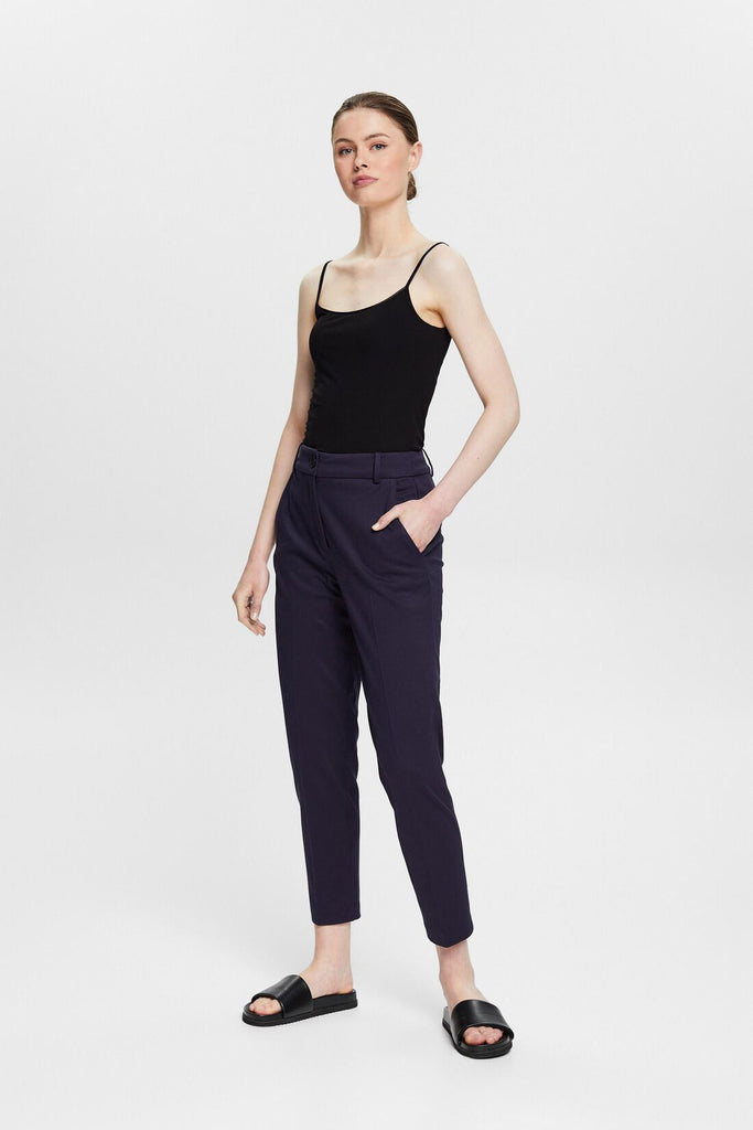 Esprit Ponti Tapered Trouser In Navy-The Trendy Walrus