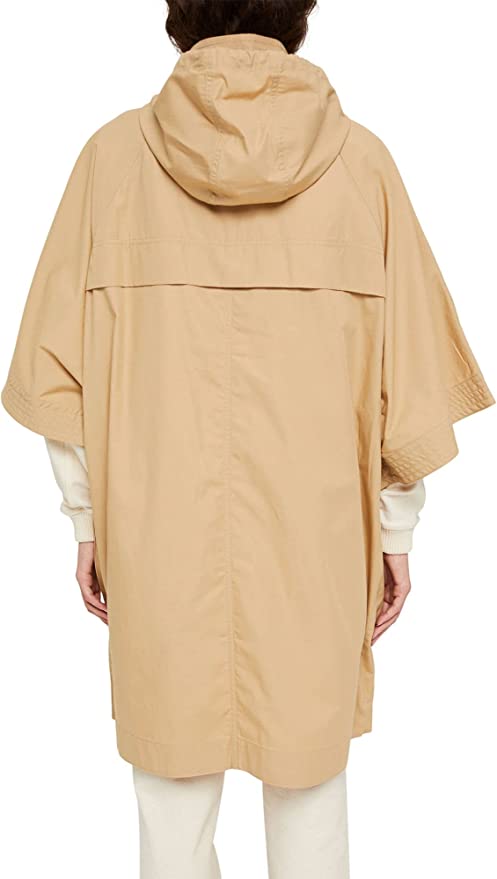 Esprit Water Repellant Cotton Poncho Jacket in Camel-The Trendy Walrus