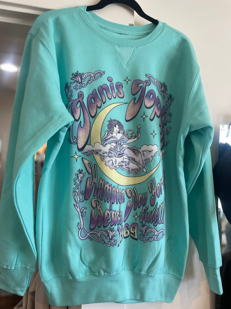 Jack Of All Trades Joplin Moon Crewneck In Mint-The Trendy Walrus