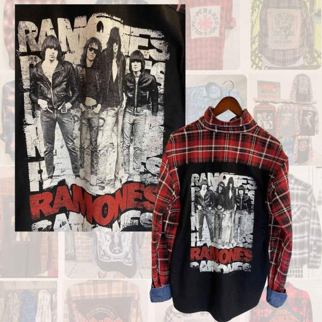 Jack Of All Trades Ramones Line Up Plaid In Red Tartan-The Trendy Walrus