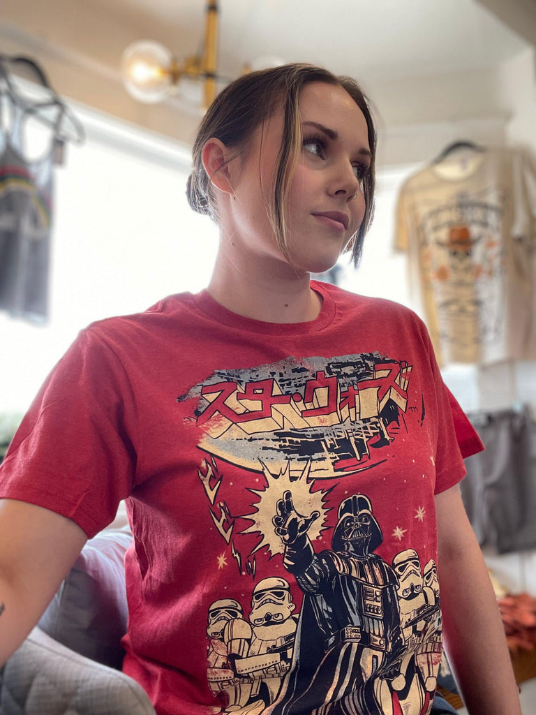 Jack Of All Trades Star Wars Manga Tee In Red Heather-The Trendy Walrus