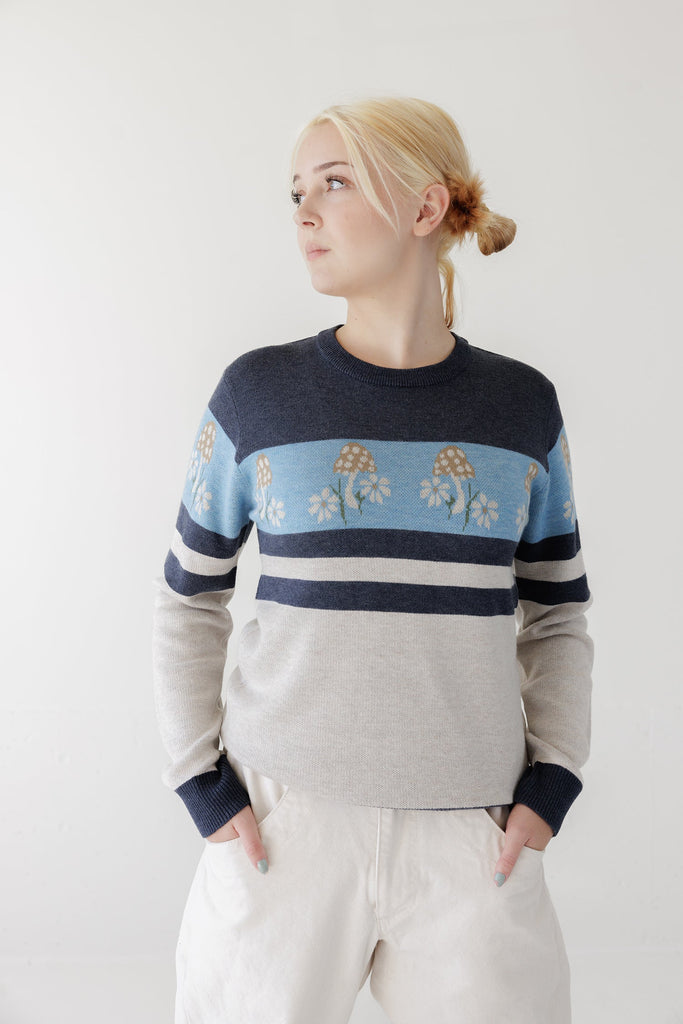 Kavu Hillrose Sweater In Mushroom Patch-The Trendy Walrus