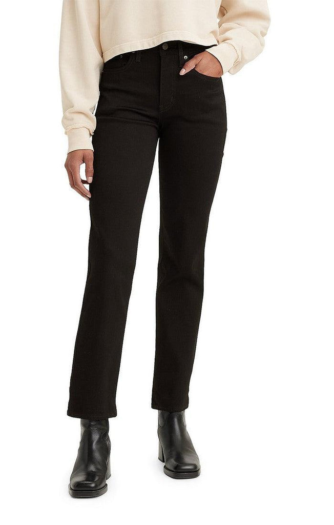 Levi's 724 High Rise Straight Soft In Black-The Trendy Walrus