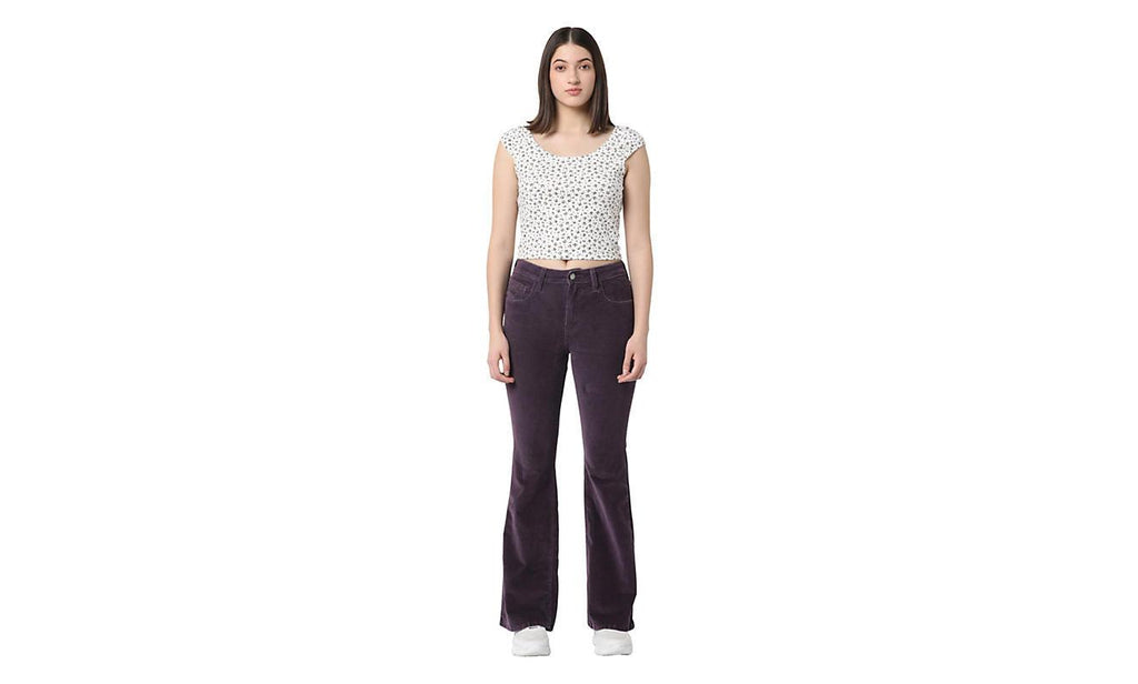 Levi's 726 High Rise Flare In Plum Perfect Corduroy-The Trendy Walrus
