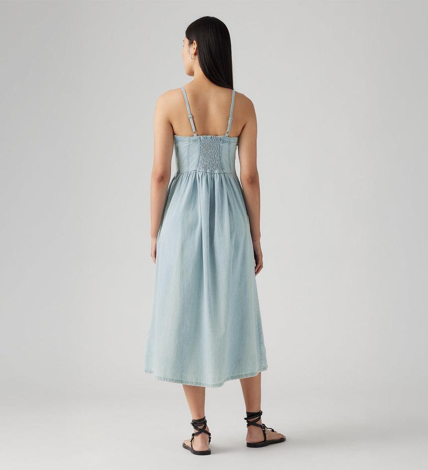 Levi's Alessie Bustier Dress In Rounded The Corner - Medium Wash-The Trendy Walrus