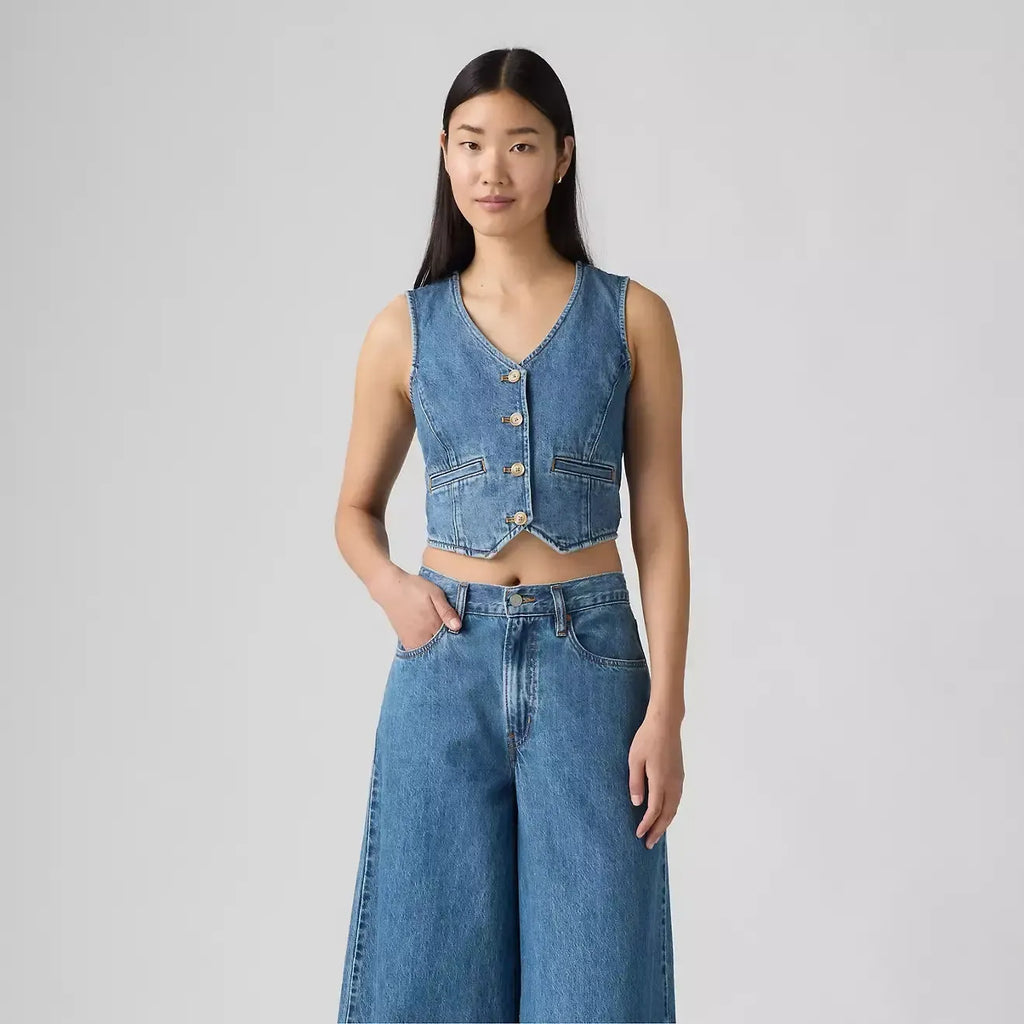 Levi's Amore Denim Vest In Cause And Effect-The Trendy Walrus
