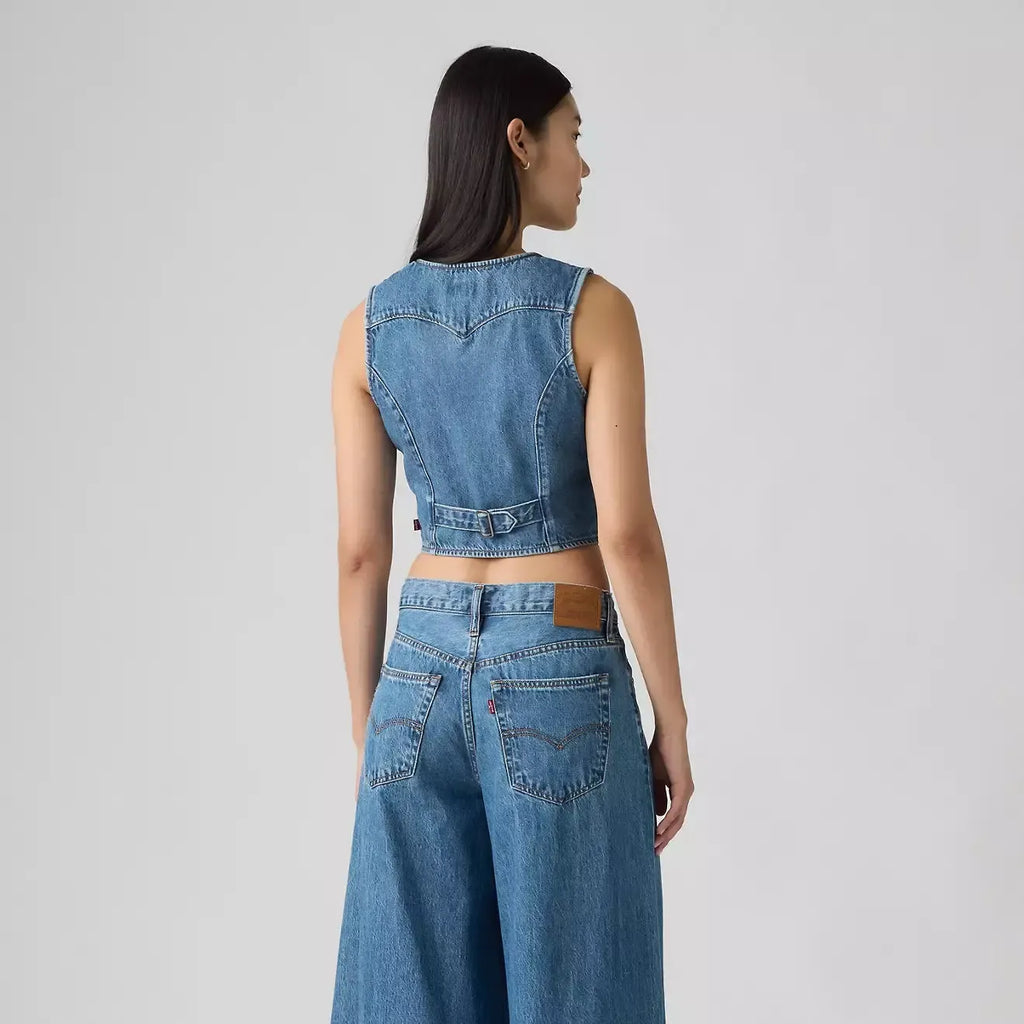 Levi's Amore Denim Vest In Cause And Effect-The Trendy Walrus