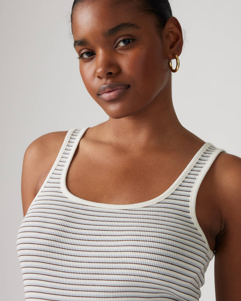 Levi's Essential Rib Tank In Indigo Stripe Skyway-The Trendy Walrus