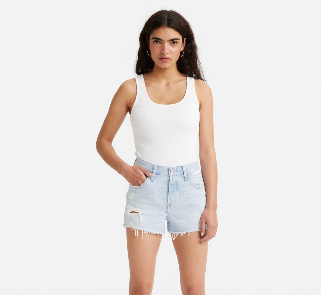 Levi's Essential Rib Tank In White-The Trendy Walrus