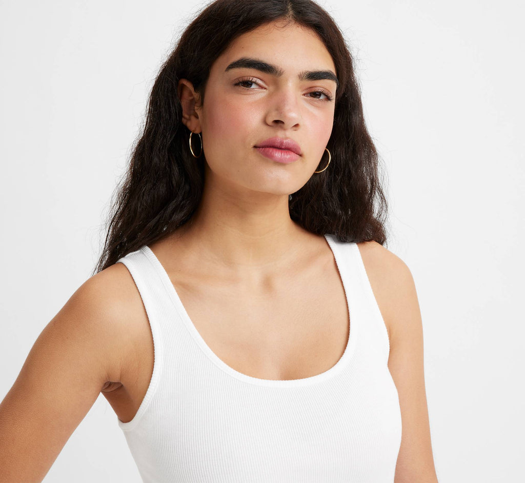 Levi's Essential Rib Tank In White-The Trendy Walrus