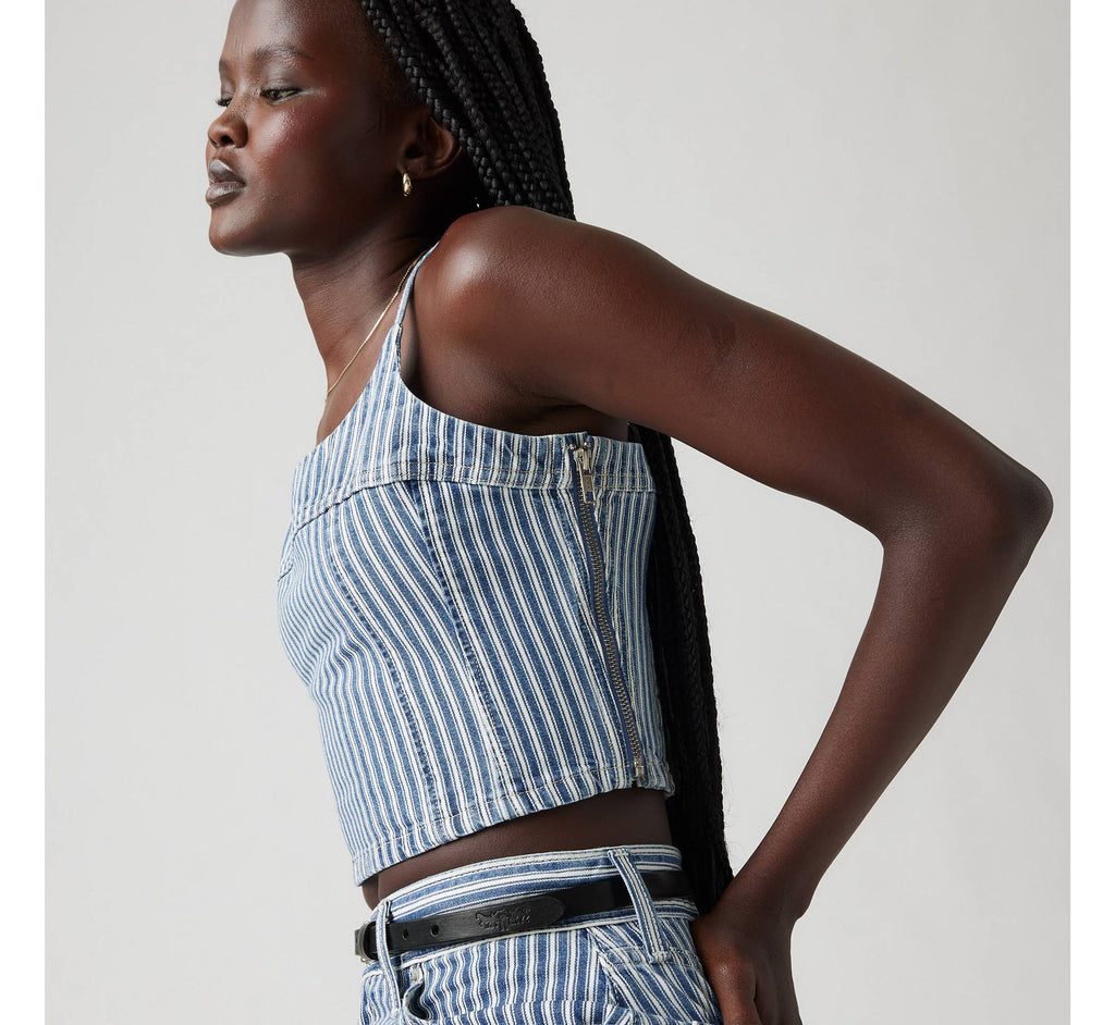 Levi's Jadine Denim Cami In Tank Mischa Blue Stripe-The Trendy Walrus