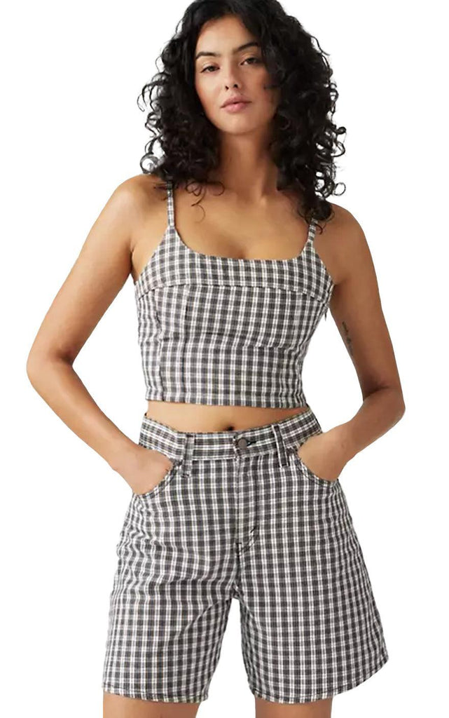 Levi's Jadine Denim Cami Tank In Milo Mini Plaid-The Trendy Walrus