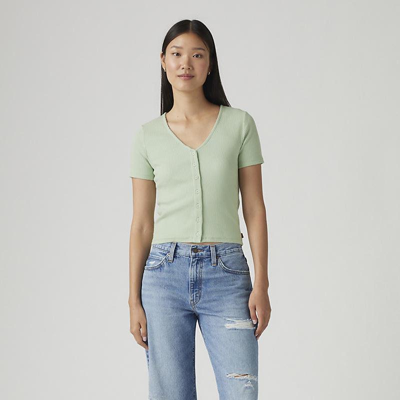 Levi's Muse Short Sleeved Tee In Skyway Rib-The Trendy Walrus