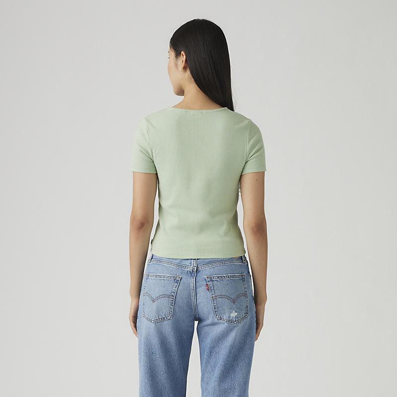 Levi's Muse Short Sleeved Tee In Skyway Rib-The Trendy Walrus