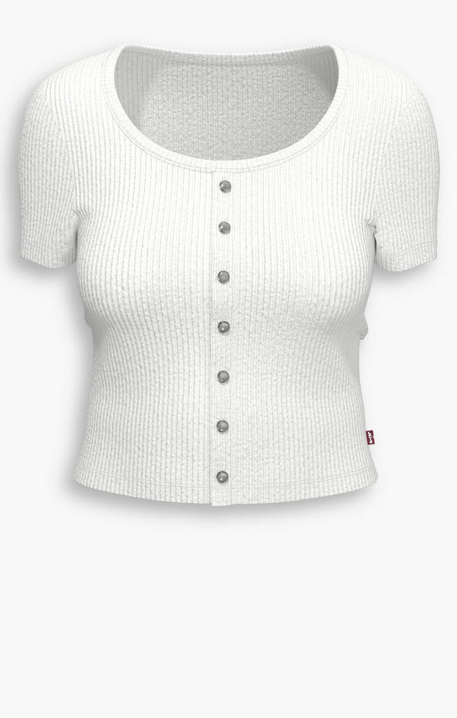 Levi's SS Britt Snap Front Top White-The Trendy Walrus