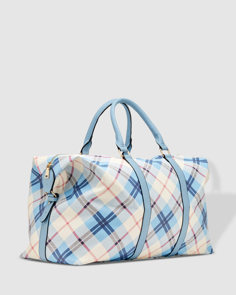 Louenhide Boston Travel Bag In Plaid Blue-The Trendy Walrus