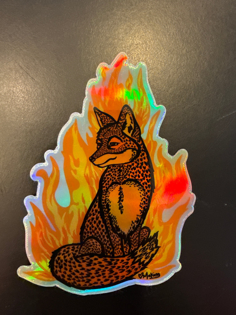 LoveMaking Designs I Burn For You Fox Sticker-The Trendy Walrus