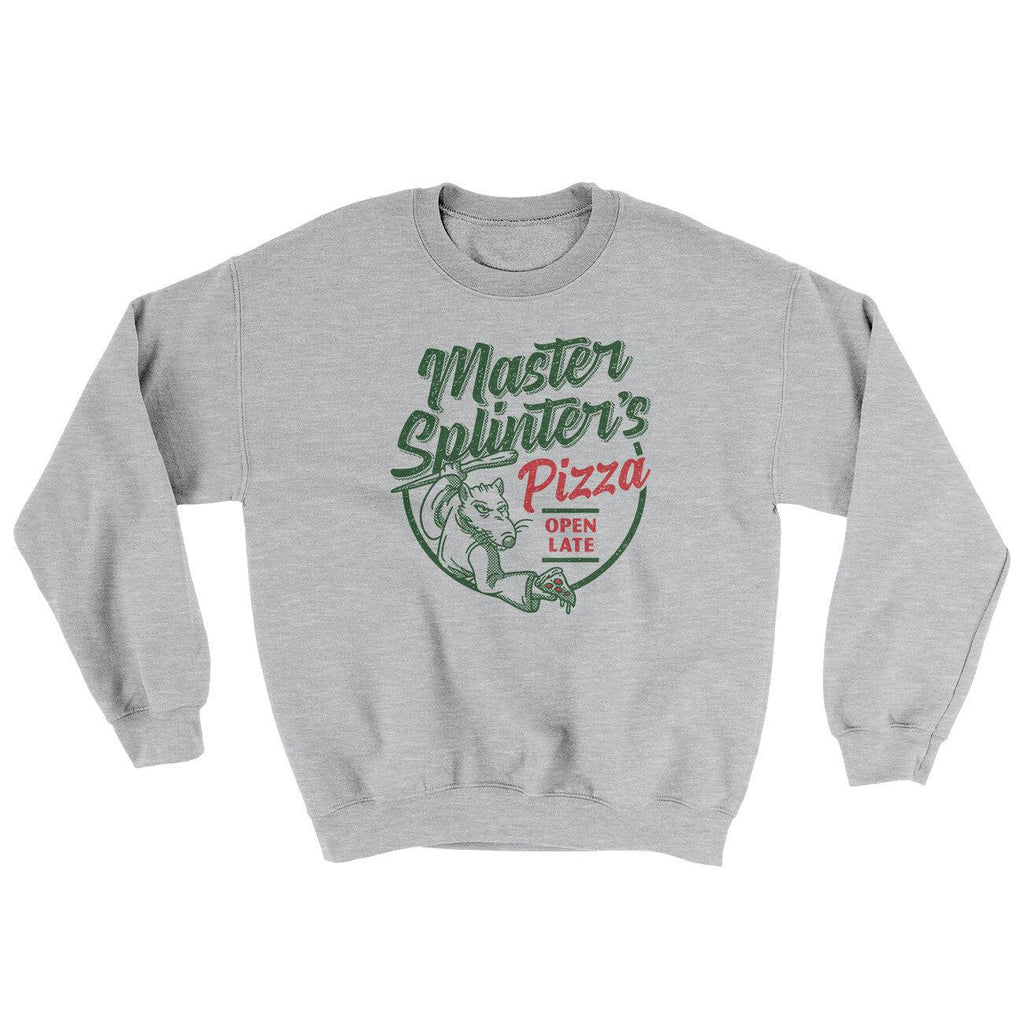 Master Splinters Pizza Crewneck In Sport Grey-The Trendy Walrus