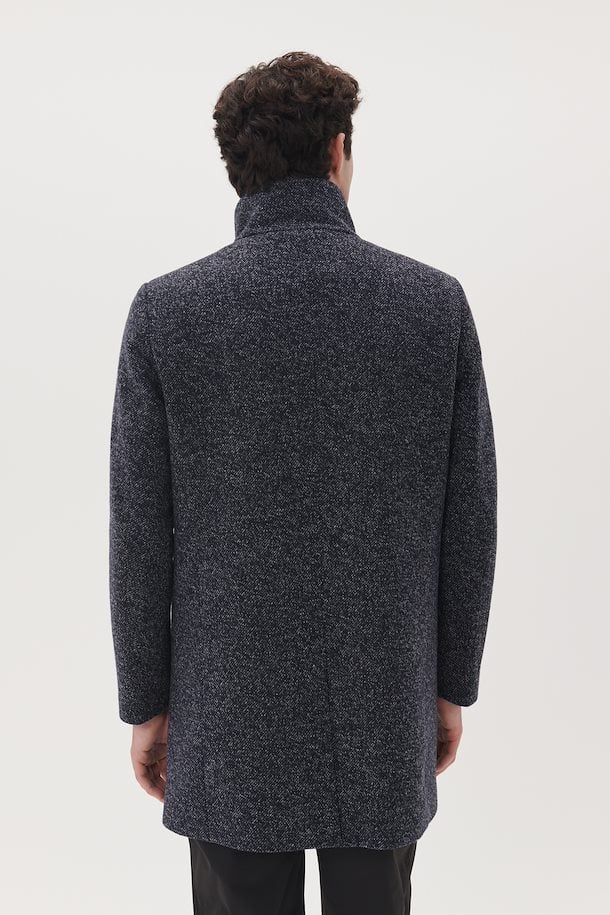 Matinique MAharvey Coat In Dark Marled Navy-The Trendy Walrus