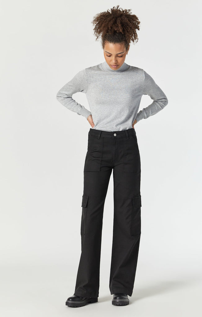 Mavi ALVA Black Luxe Twil Cargo Pants-The Trendy Walrus