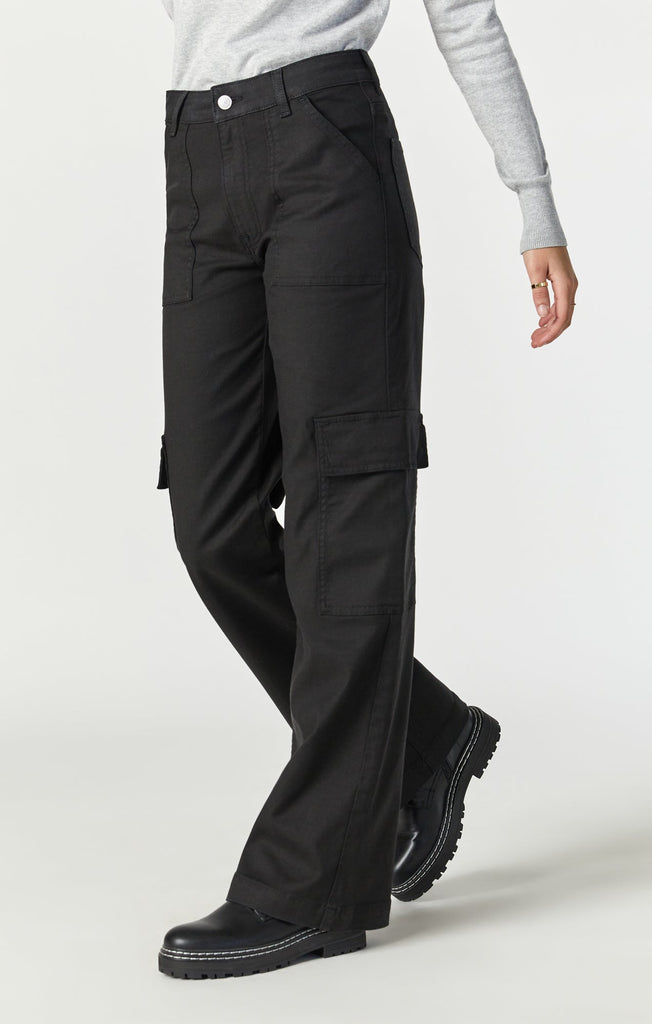 Mavi ALVA Black Luxe Twil Cargo Pants-The Trendy Walrus