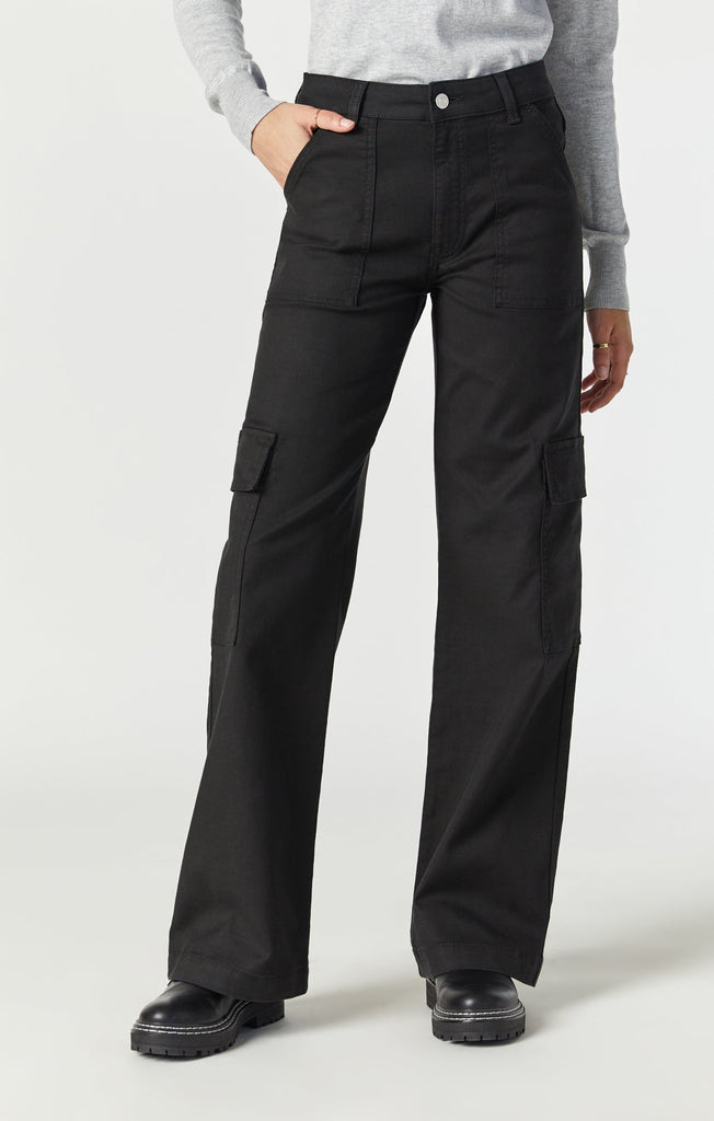 Mavi ALVA Black Luxe Twil Cargo Pants-The Trendy Walrus