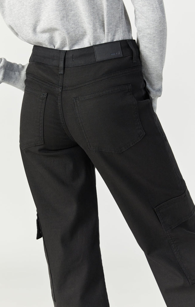 Mavi ALVA Black Luxe Twil Cargo Pants-The Trendy Walrus