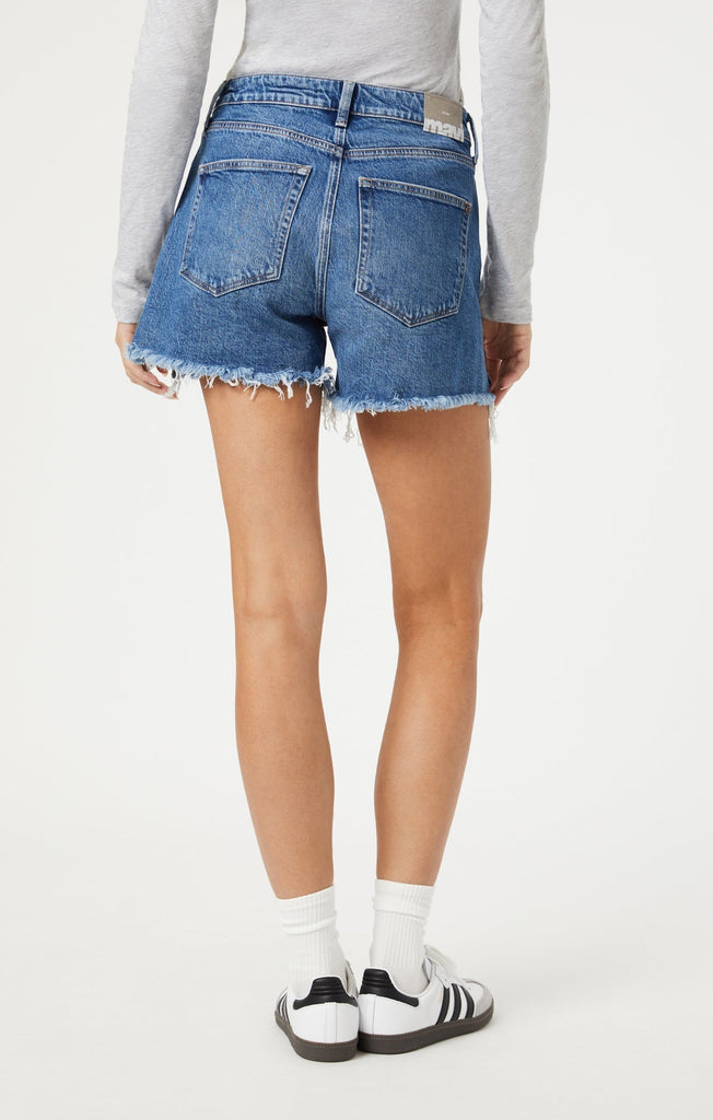 Mavi Heidi Shorts In Mid Brushed Recycled Blue-The Trendy Walrus