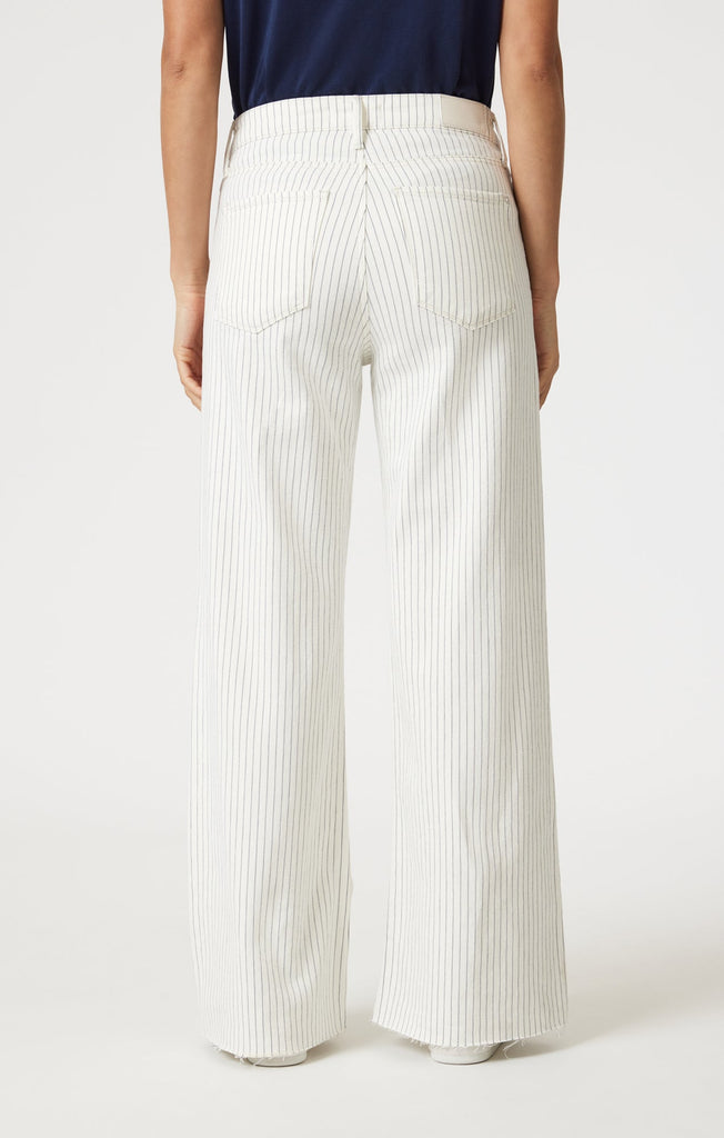 Mavi Paloma Mid Rise Off-White Stripe Denim-The Trendy Walrus