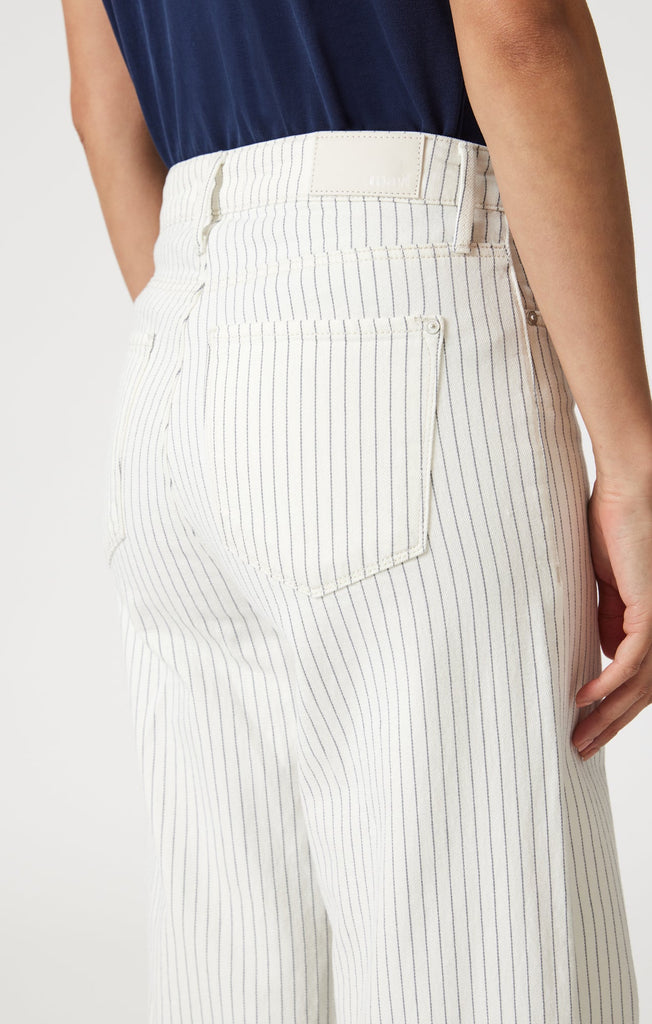 Mavi Paloma Mid Rise Off-White Stripe Denim-The Trendy Walrus