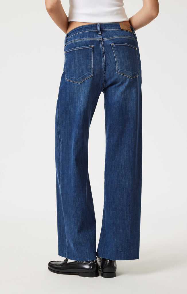 Mavi Paloma Mid Rise Wide Leg Jeans In Mid Brushed Supersoft-The Trendy Walrus