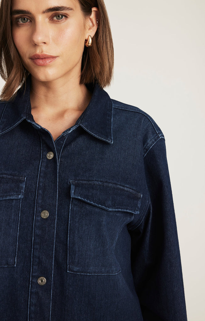 Mavi Tia Dark Blue Move Denim Jacket-The Trendy Walrus