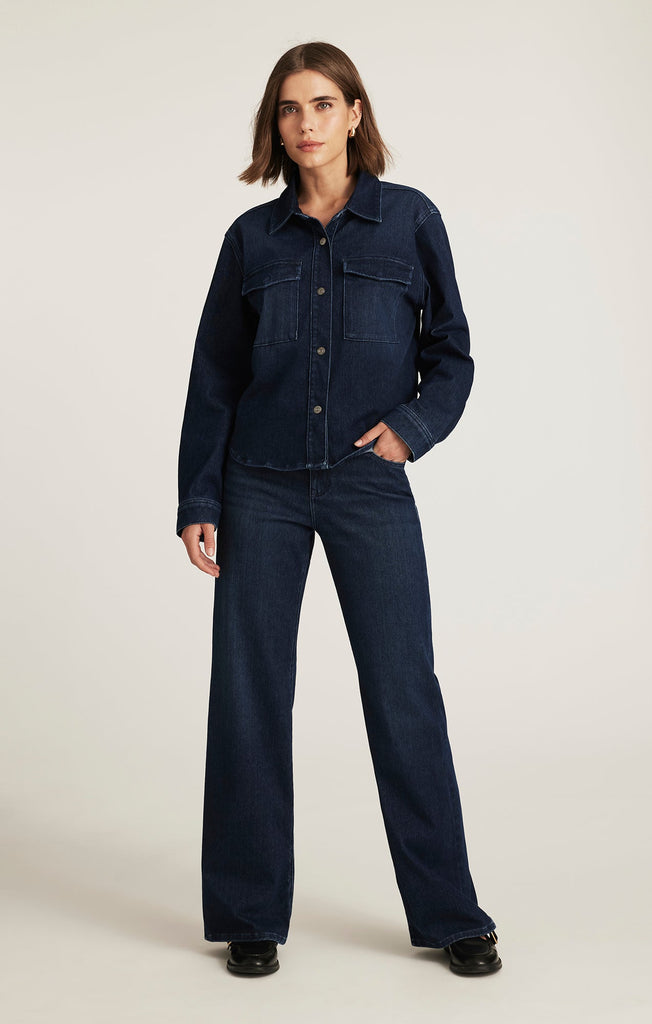 Mavi Tia Dark Blue Move Denim Jacket-The Trendy Walrus
