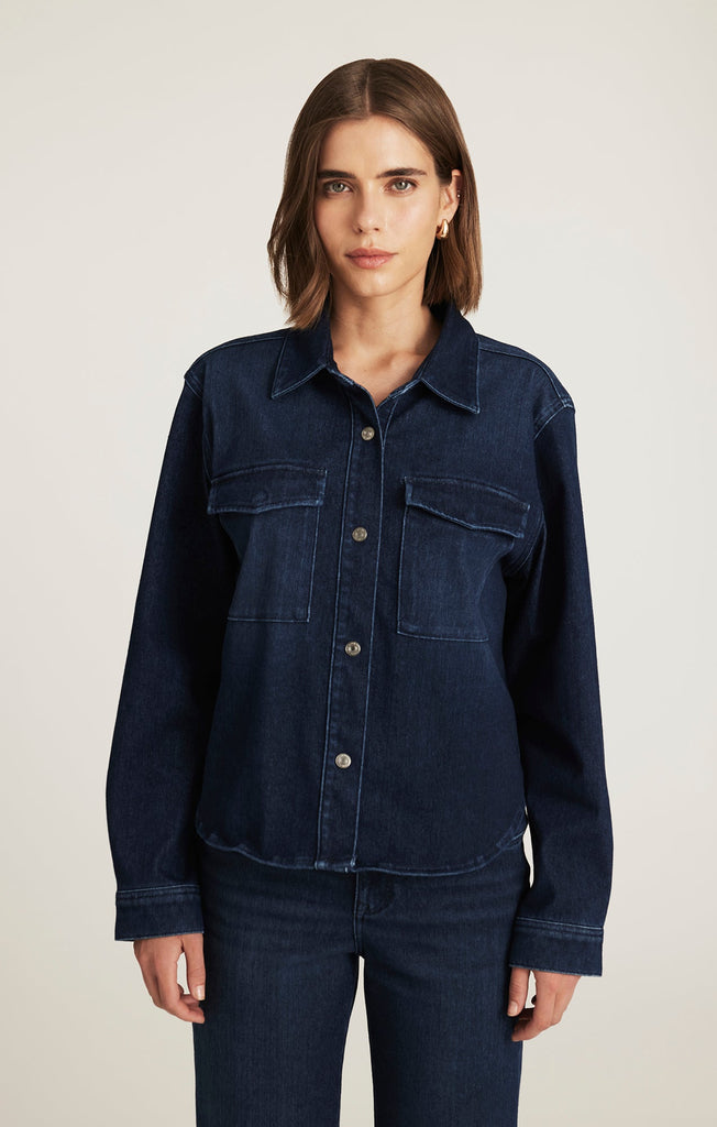 Mavi Tia Dark Blue Move Denim Jacket-The Trendy Walrus