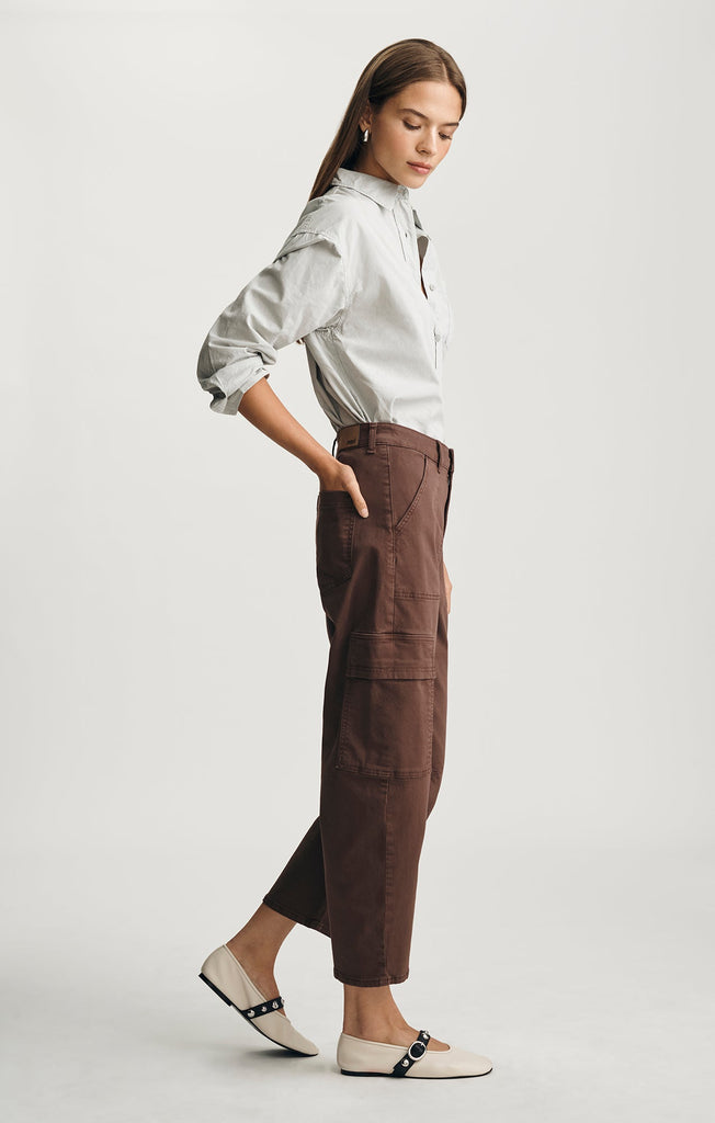 Mavi Vinnie Barrel Cargo Pants In Brown Casual Twill-The Trendy Walrus