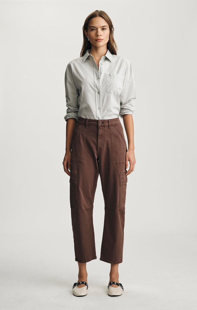 Mavi Vinnie Barrel Cargo Pants In Brown Casual Twill-The Trendy Walrus